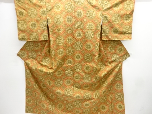 華紋織り出し手織り紬着物